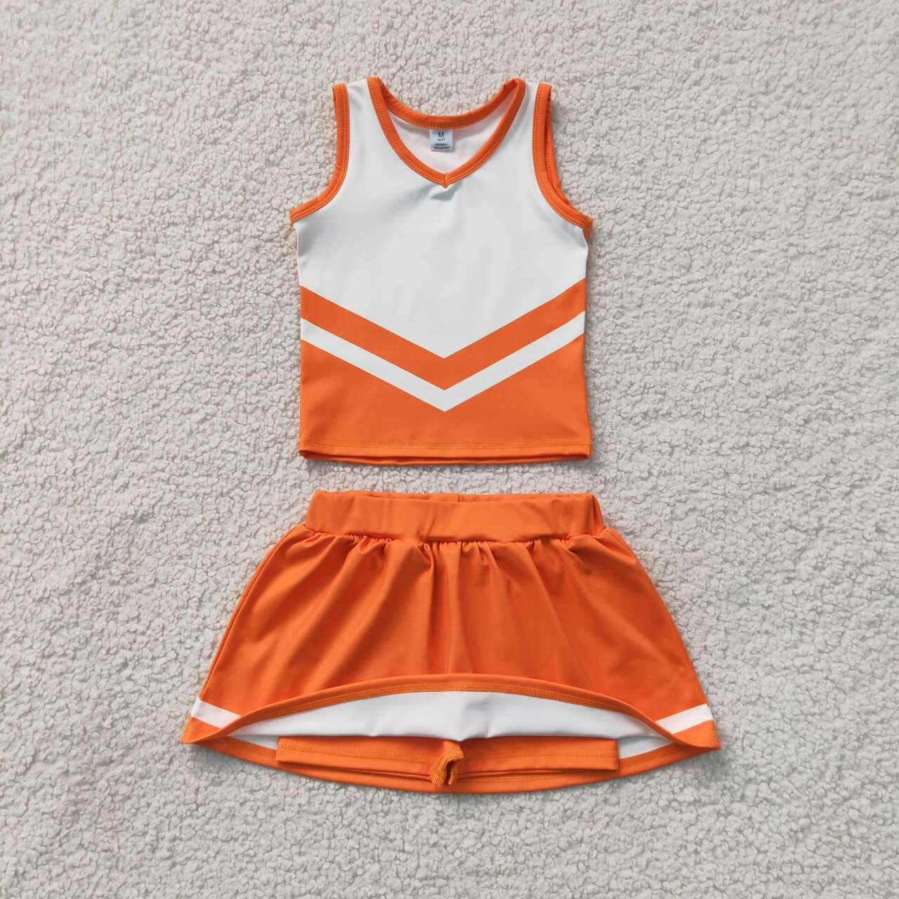 Orange top matching skorts girls summer yoga outfit