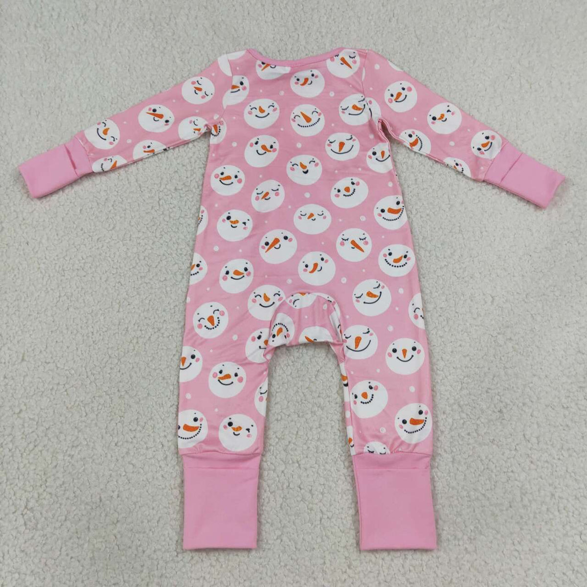 Toddle baby girl long sleeve christmas snowman romper