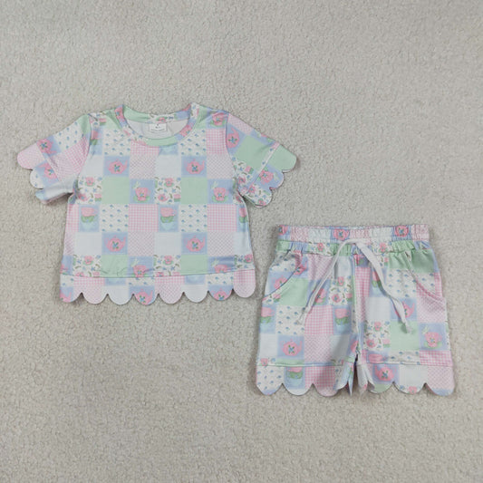 USA SHOP Flowers print toddle girls summer outfit