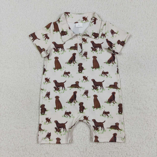 Dog design toddle  boy short sleeve romper
