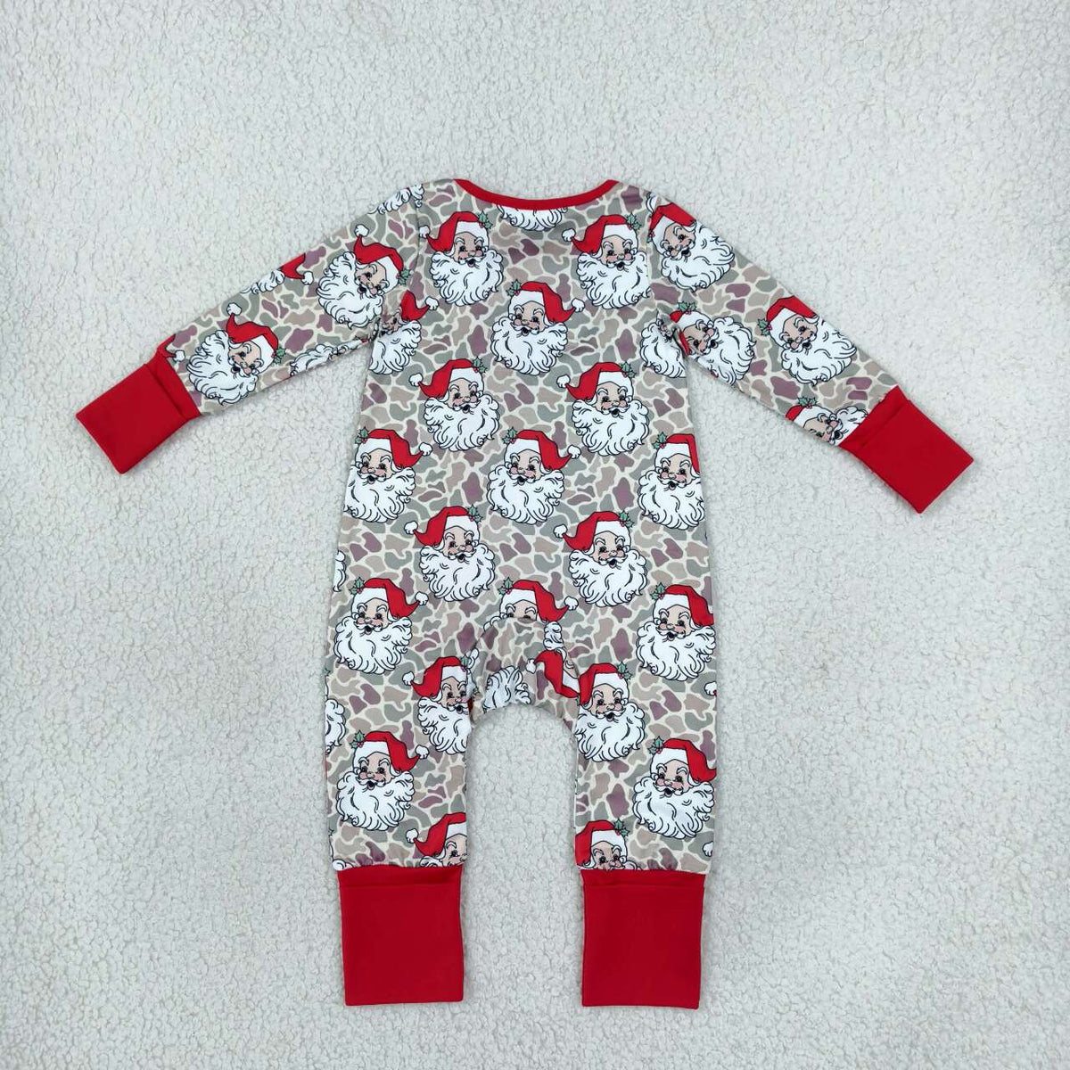 Christmas santa claus print toddle baby girls long sleeve romper