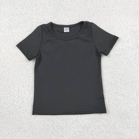 Black color girls yoga short sleeve top
