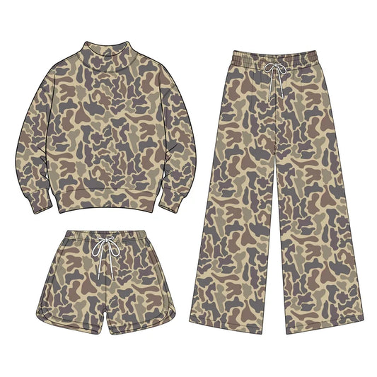 Toddle kids girls custom camo design long sleeve matching outfit