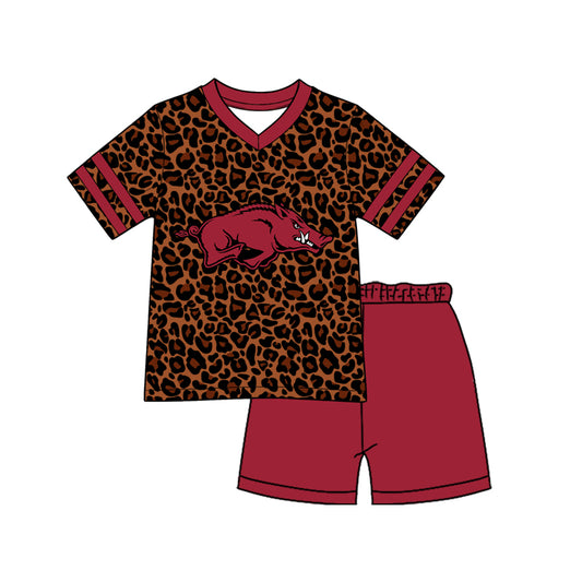 Custom team top matching shorts boy summer outfit for you