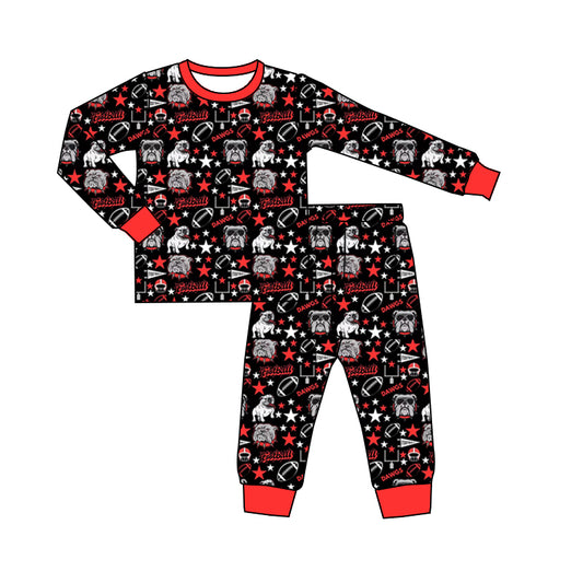 toddle baby football team long sleeve pajama set