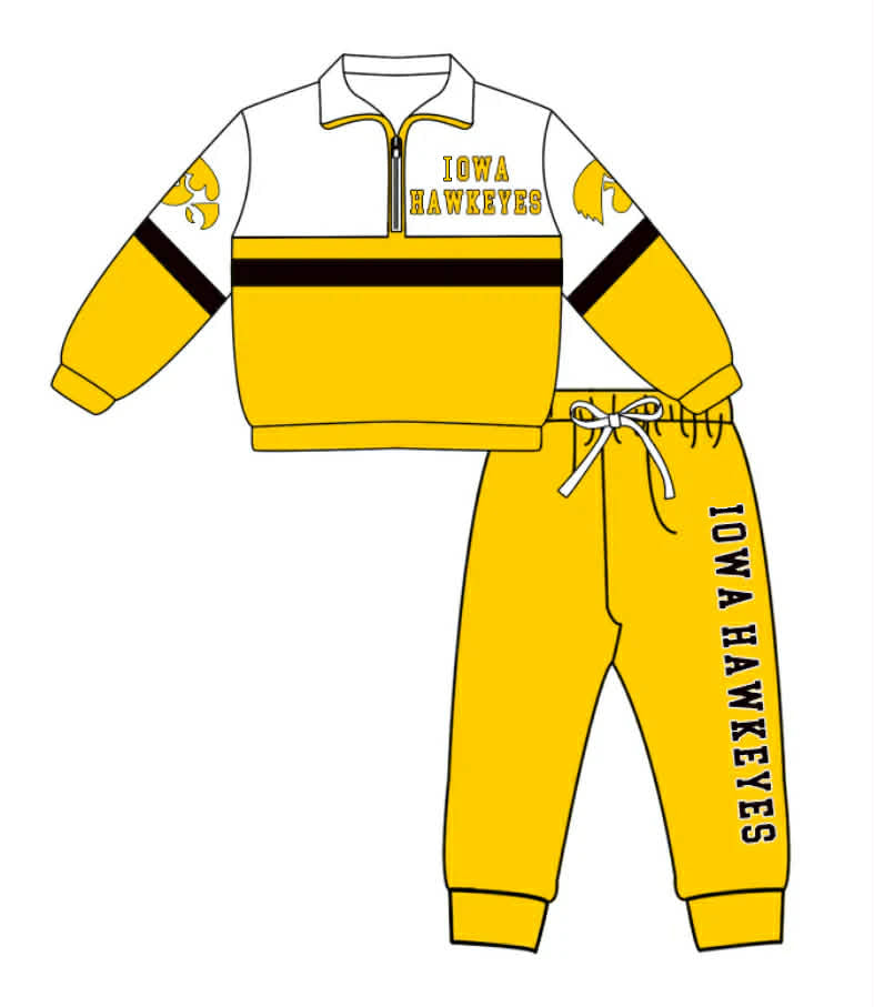 Kids long sleeve team pullover top matching pants outfit wholesal factory price