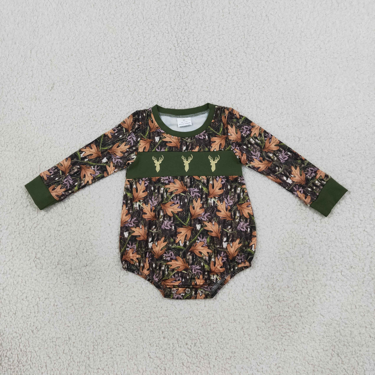 Deer hunting season toddle girls long sleeve romper