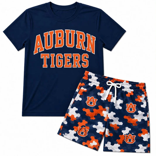 Custom team top matching shorts boy summer outfit wholesale factory price