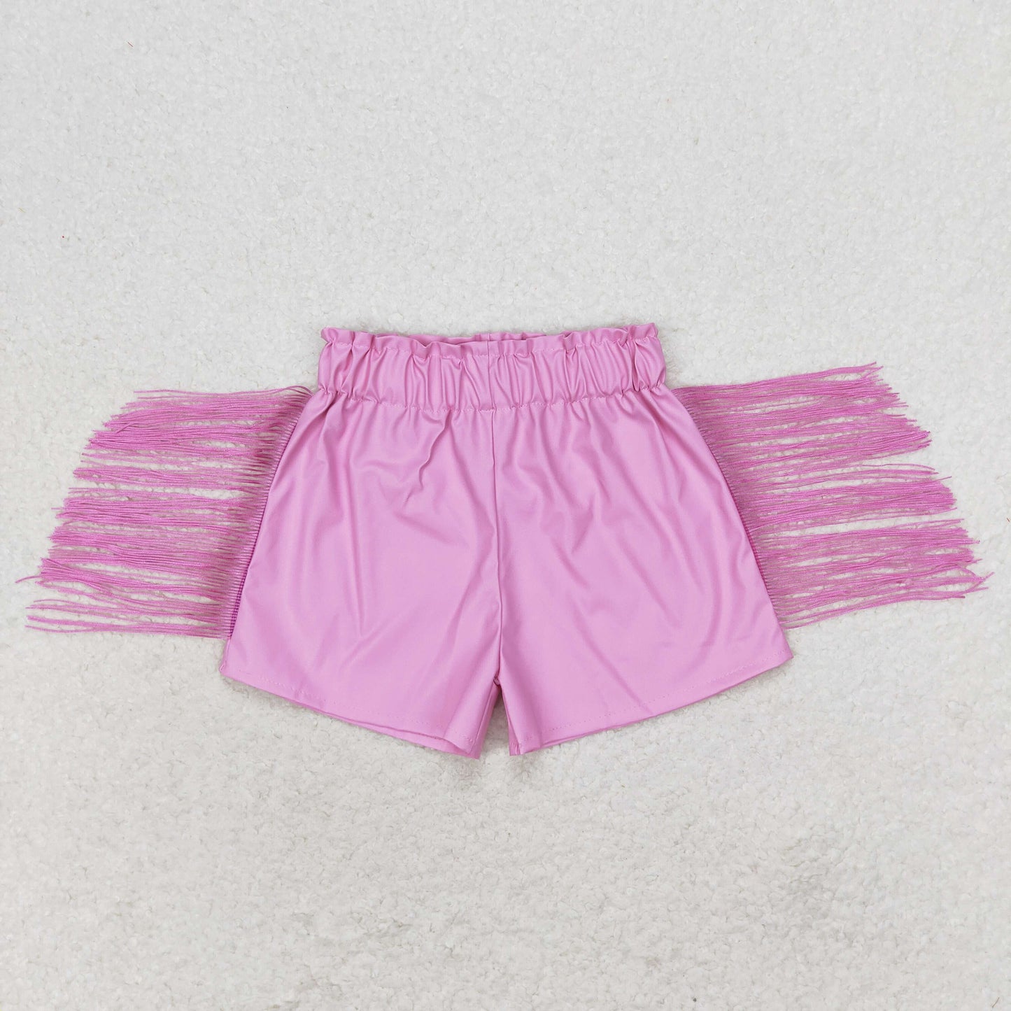 toddle girls colorful p-leather tassel summer shorts