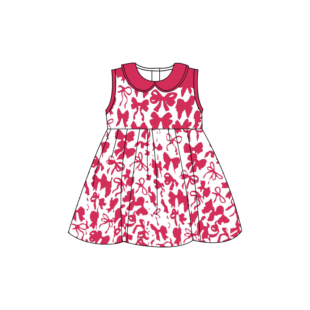 Infant baby girls pink bow boutique dress preorder