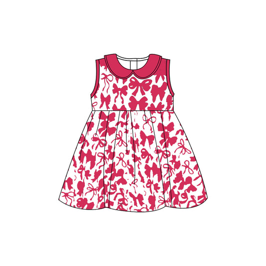 Infant baby girls pink bow boutique dress preorder