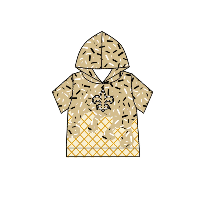 Kids short sleeve team design hoodie top