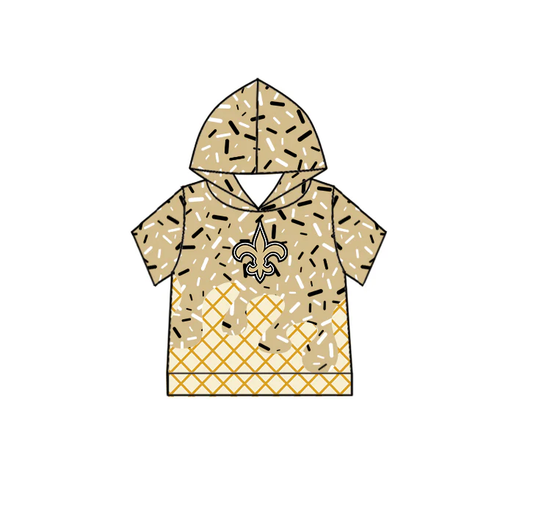 Kids short sleeve team design hoodie top