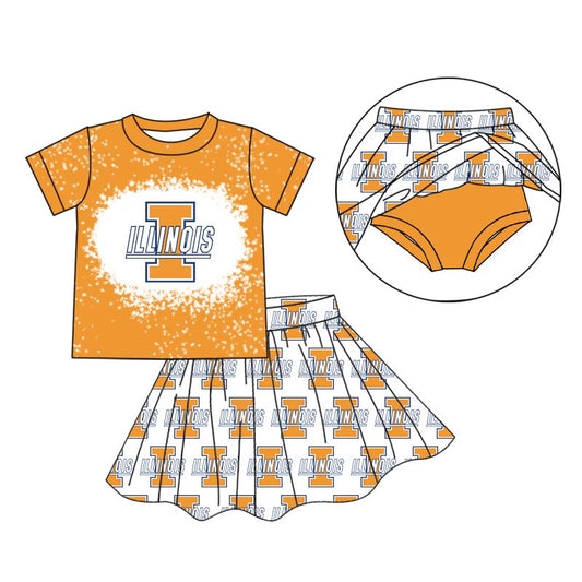 baby girls cheer skirt 2pcs outfit