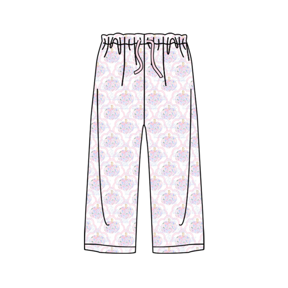 adult floral pumpkin milk silk long pants