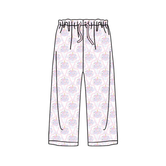 adult floral pumpkin milk silk long pants