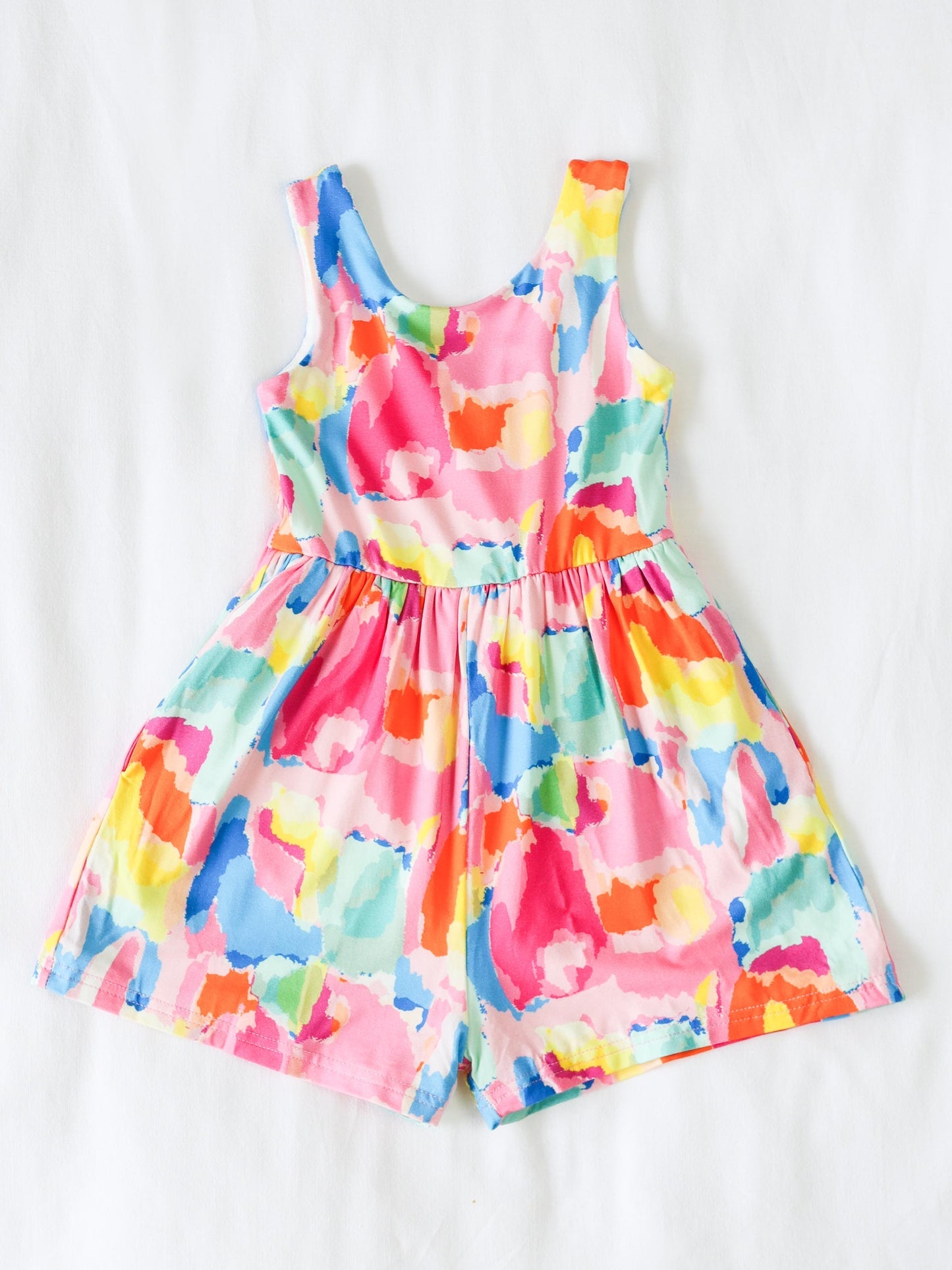 toddle girls tie dye design summer jumpsuit