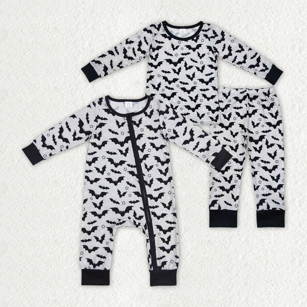 sister brother design baby boy halloween bat bamboo pajama set clothes