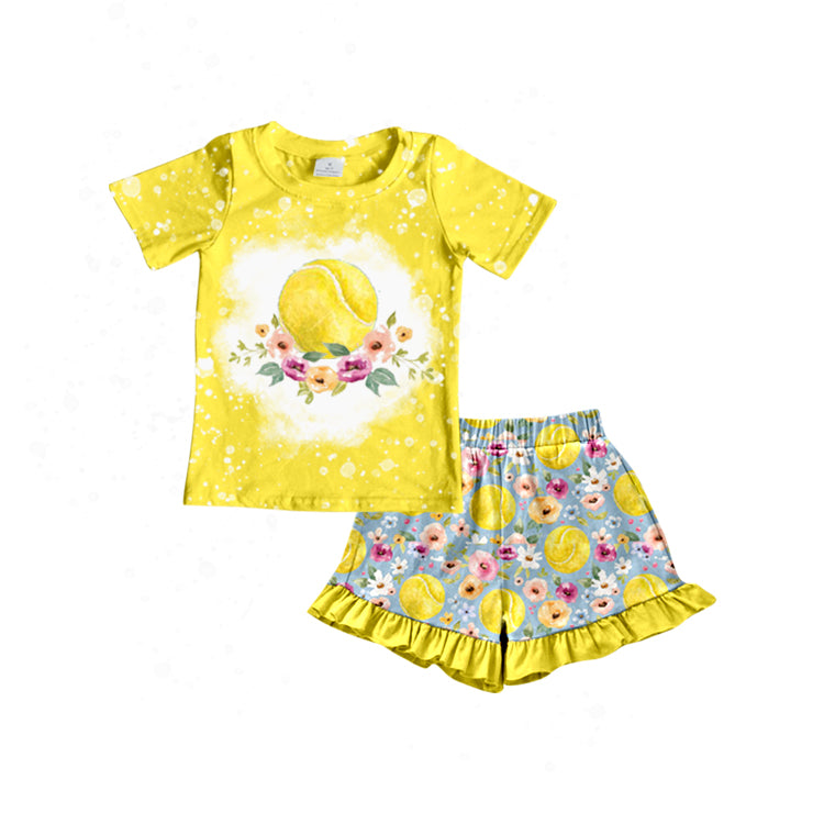 baby girls short sleeve baseball short set