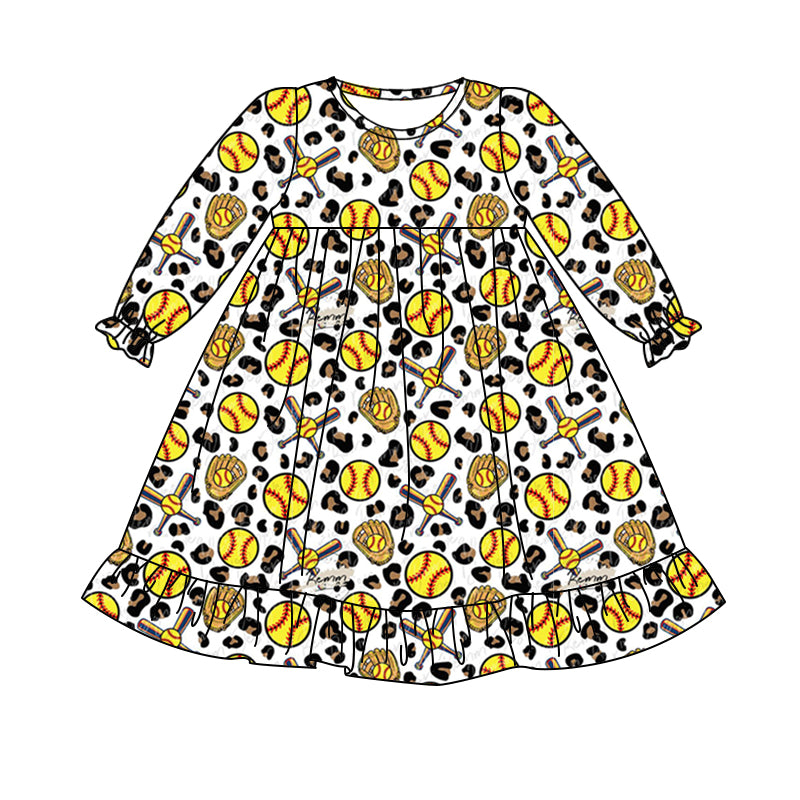 baby girls long sleeve baseball gown