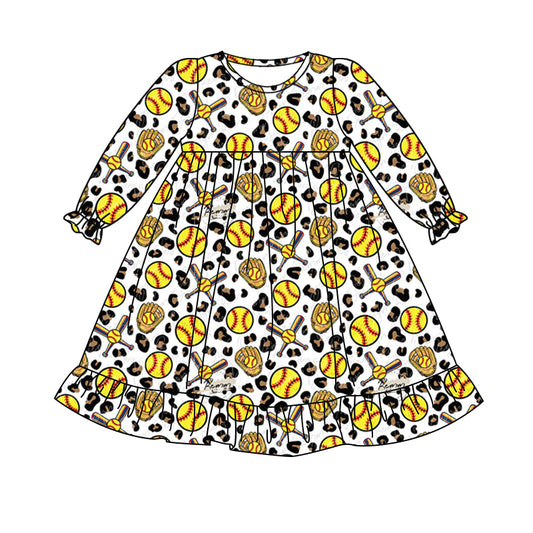 baby girls long sleeve baseball gown