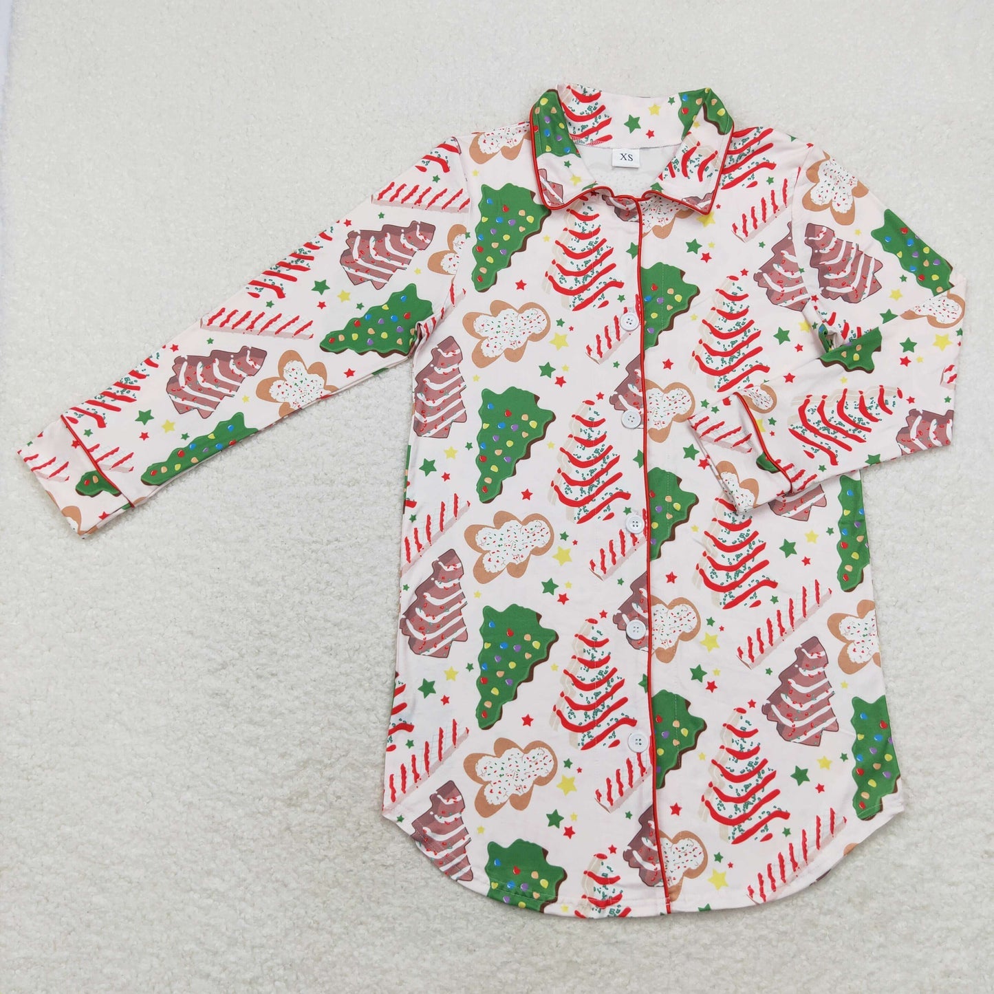 Family matching christmas tree cake design  pajama set