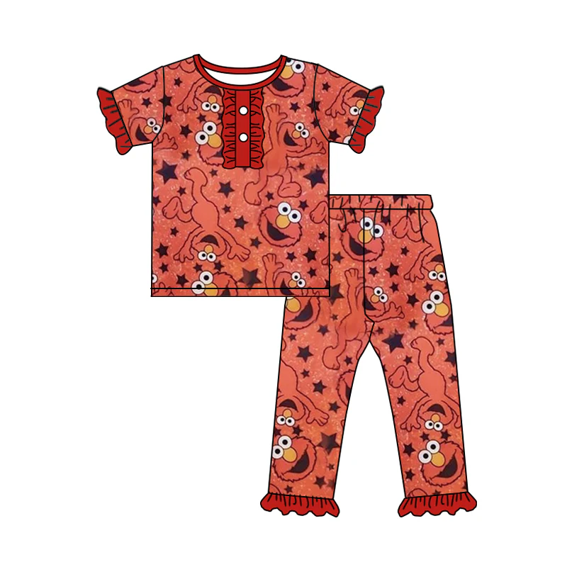 Girls short sleeve bamboo pajama outfit