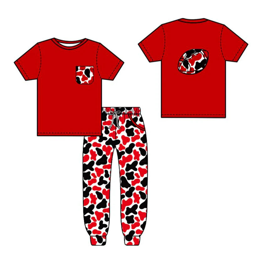 Toddle kids boy football team design short sleeve outfit