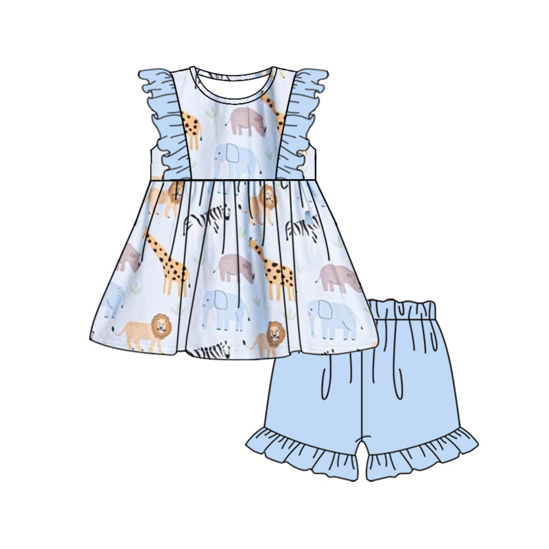 infant baby girl zoo animal summer outfit