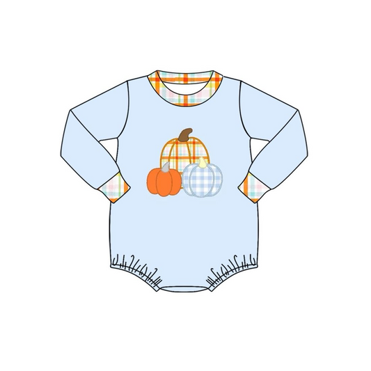 baby boy long sleeve fall puimpkin romper