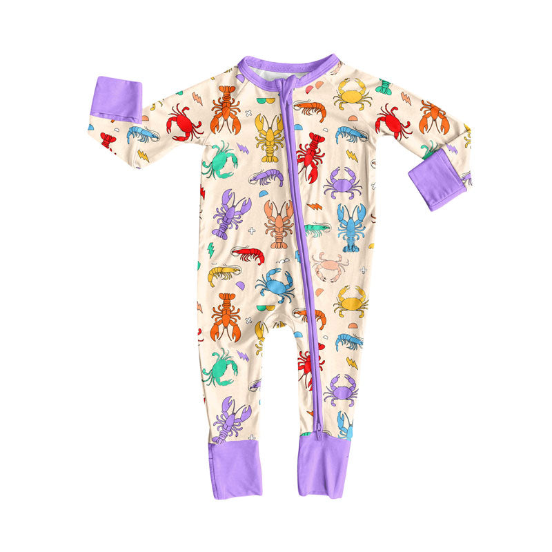 Mardi Gras toddle baby long sleeve romper