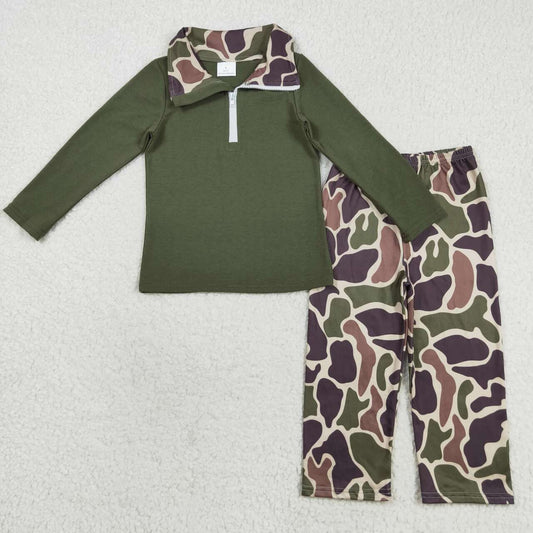 Toddle boy long sleeve top camo pants fall winter clothes