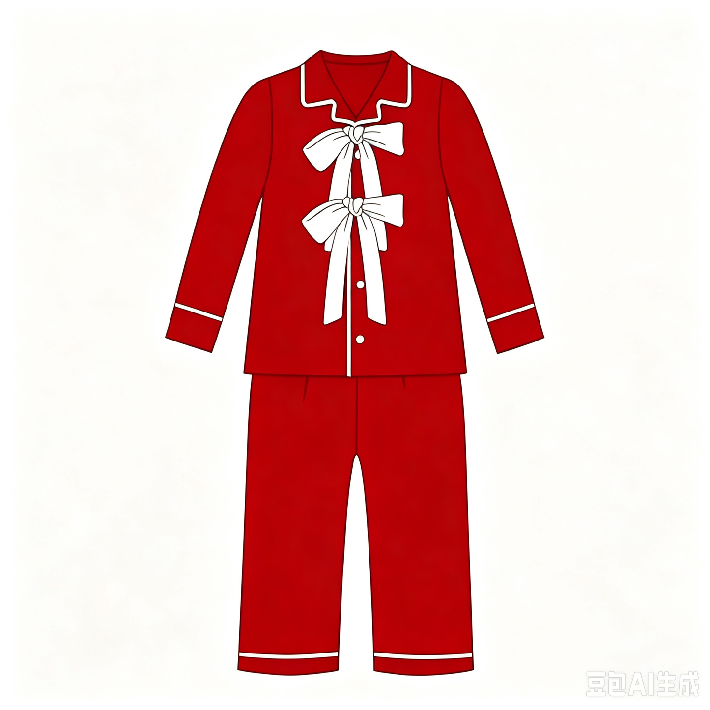 Adult women Christmas design long sleeve milk silk pajama set