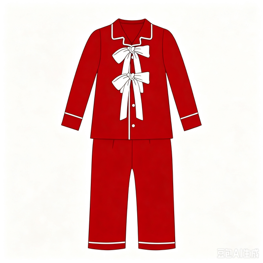Adult women Christmas design long sleeve milk silk pajama set
