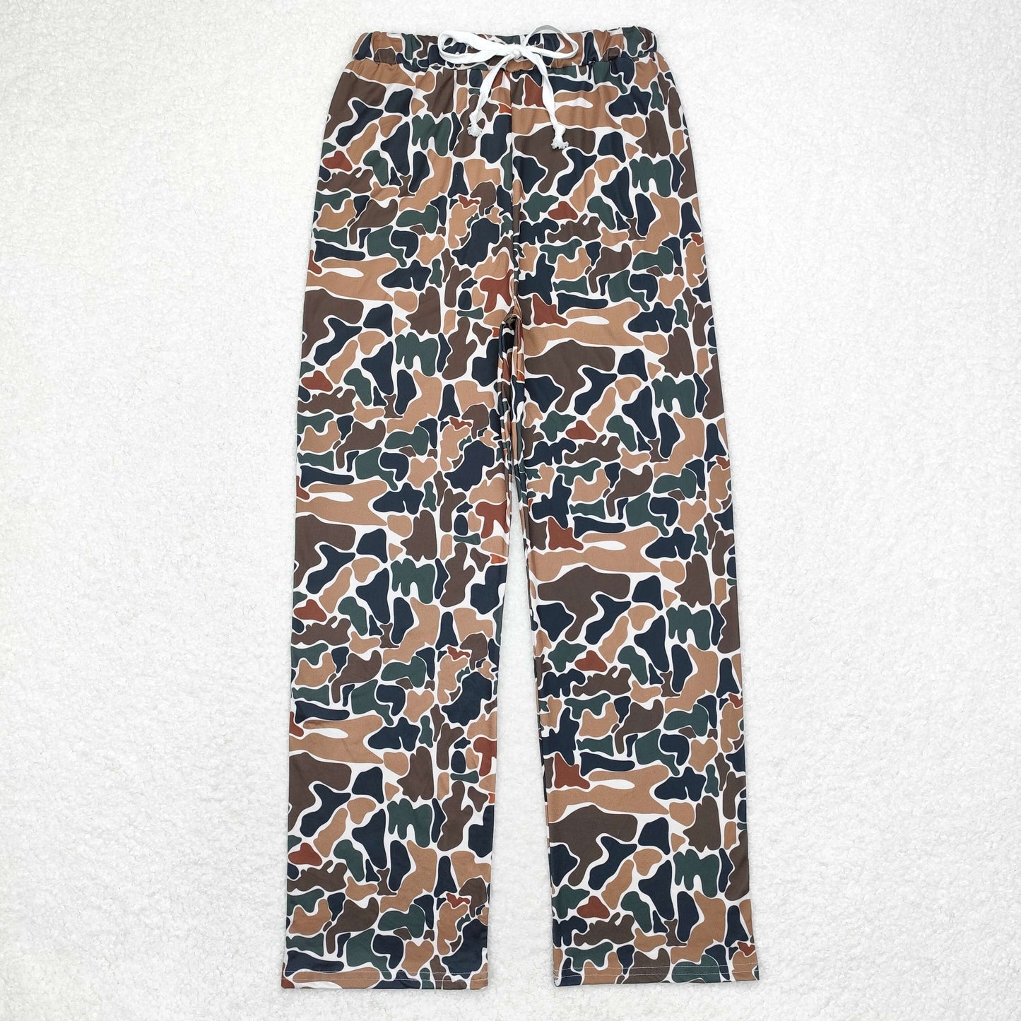 Family brown green camo button up matching pajama set