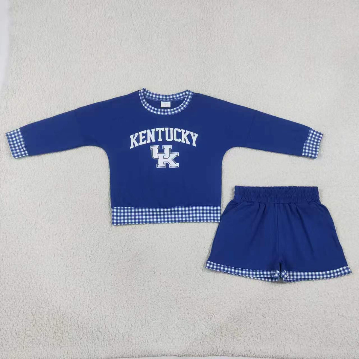 long sleeve pullover vinyl top matching shorts girls team design outfit