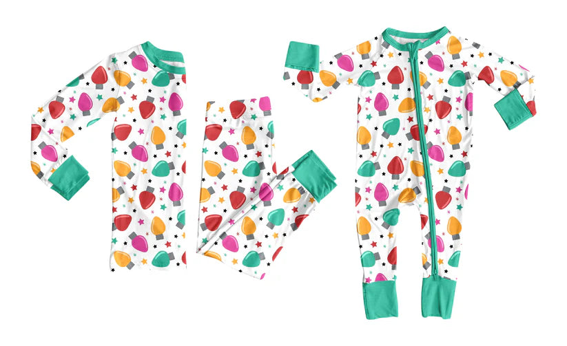 Toddle kids Christmas light design matching outfit