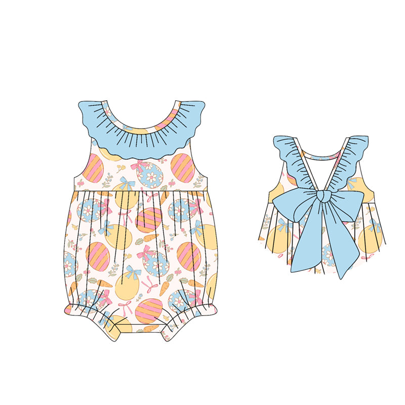 Easter egg design toddle girls summer romper