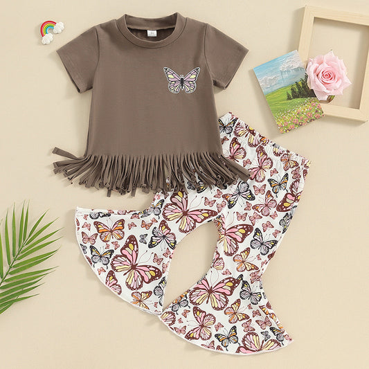 baby girls butterfly design 2pcs outfit