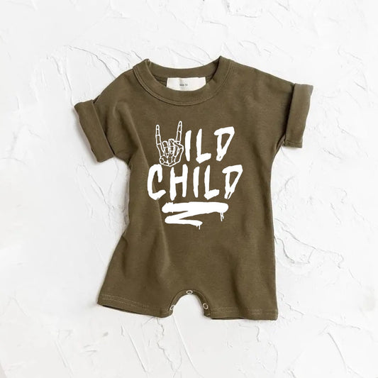 Wild child kids short sleeve romper