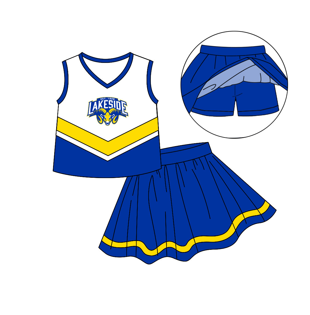 baby girls cheer skirt 2pcs outfit