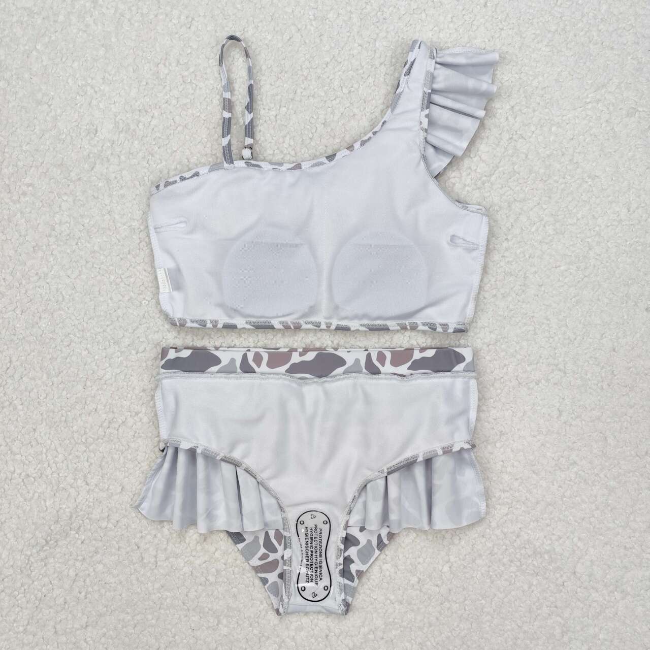 baby girls two pieces grey camo swimwear