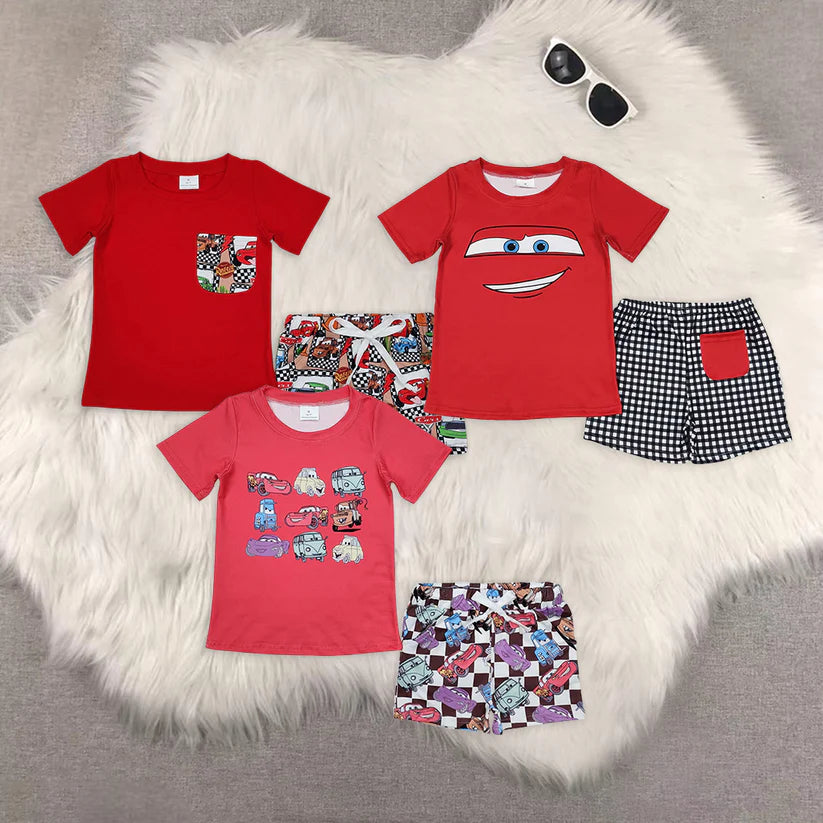 red car cartoon boy clothing set