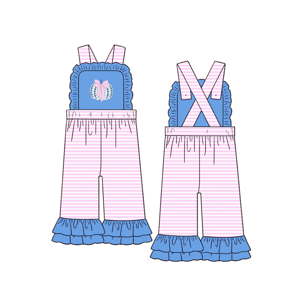 toddle girls fall pumpkin design jumpsuit wholesale factory price