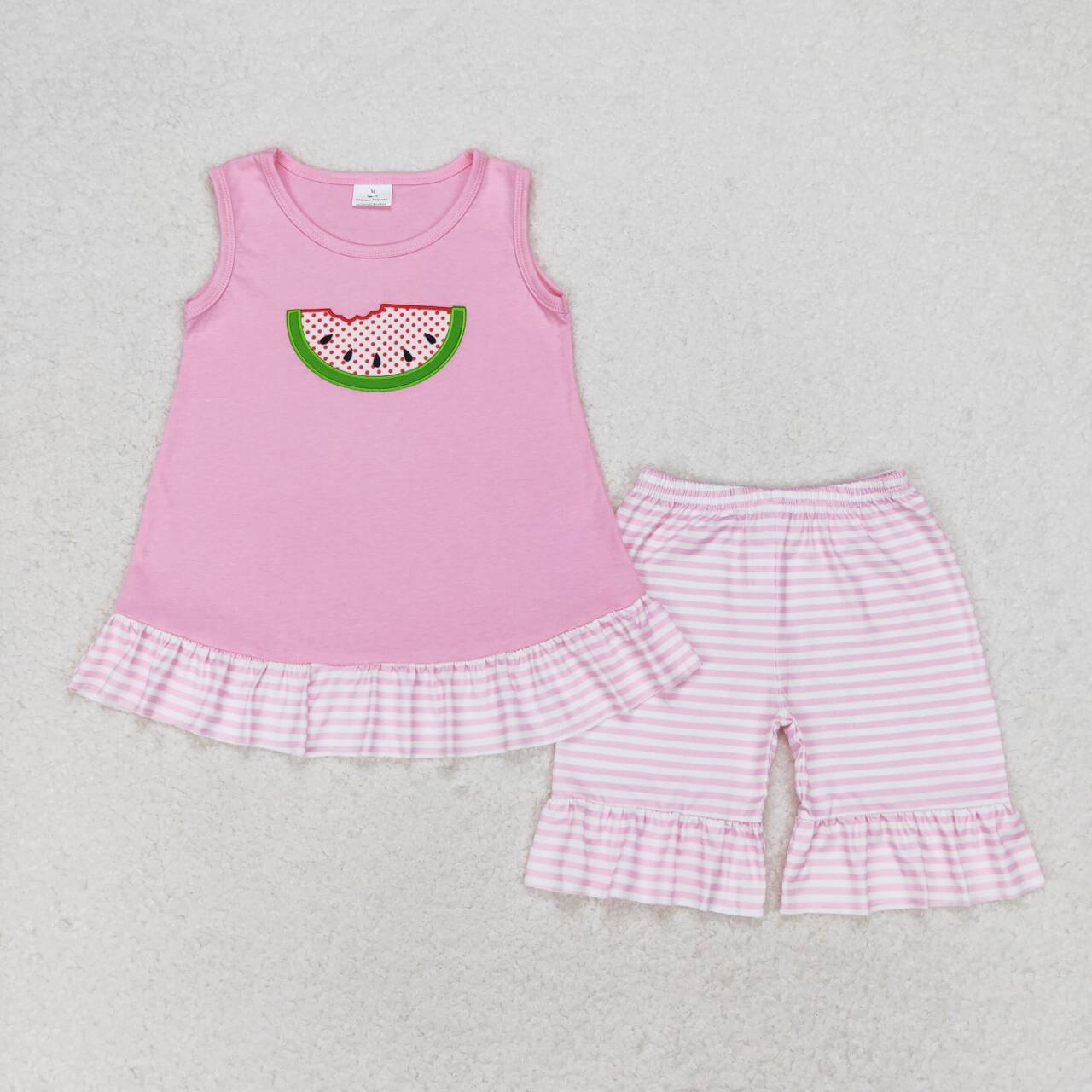 best sister baby girl pink embroidery watermelon summer clothes