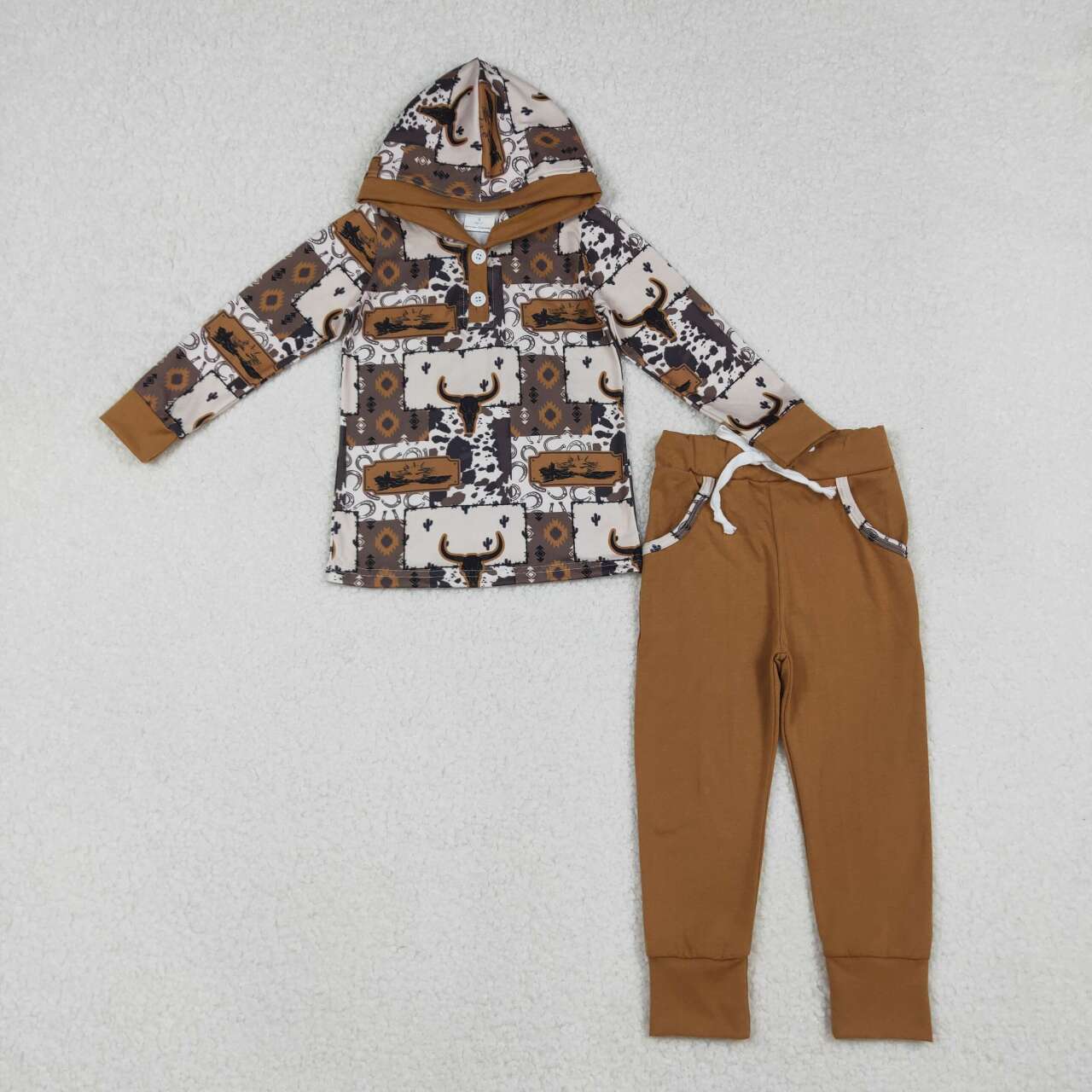 Western cowboy kids boy matching hoodie set