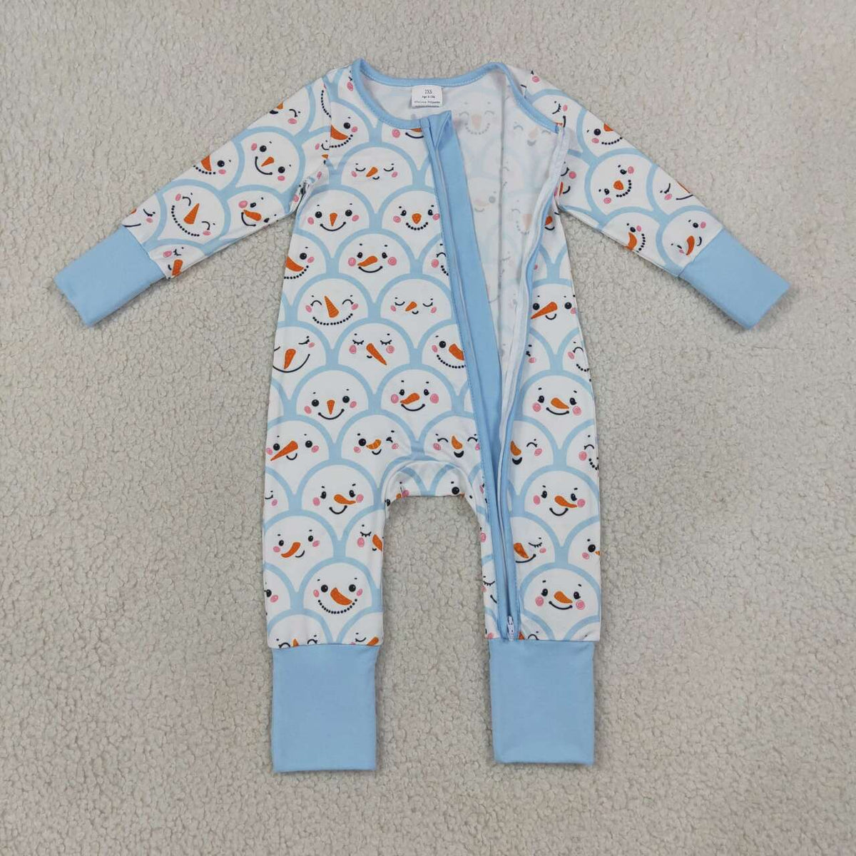 Toddle baby girl long sleeve christmas snowman romper