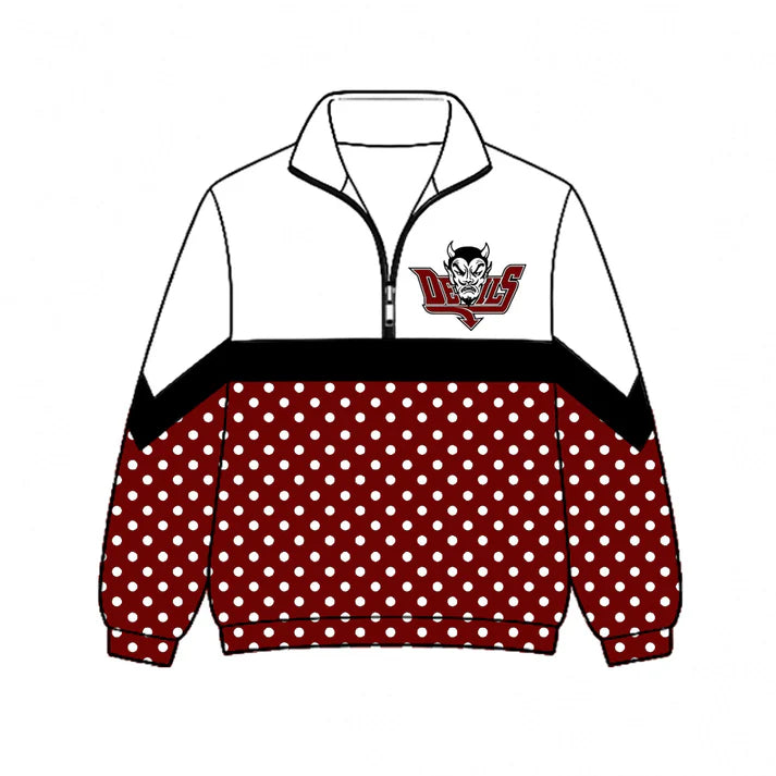 Kids Red Devils team style long sleeve pullover top
