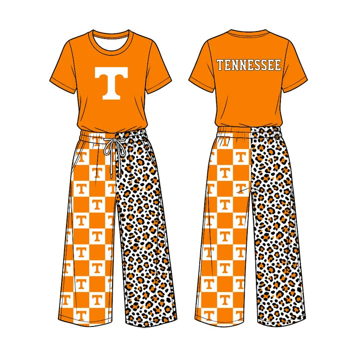 Baby girl custom team cheer design long sleeve top pants set