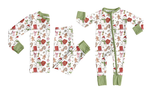 Toddle kids Christmas snowman design matching outfit